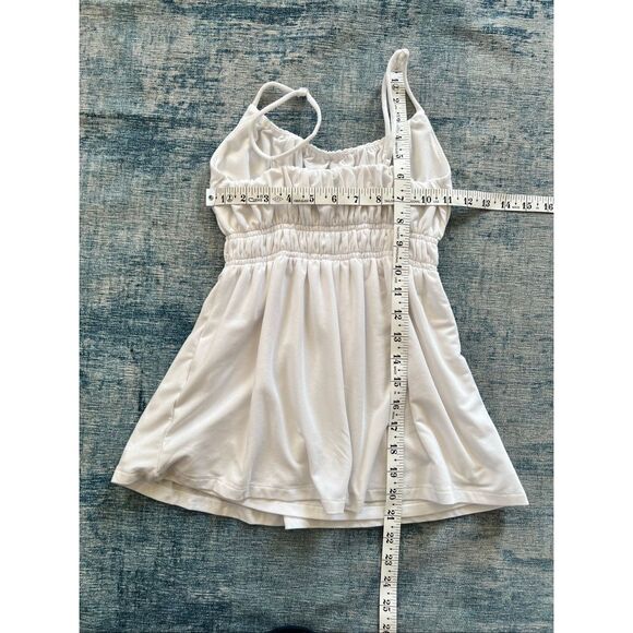 Aritzia Wilfred White GoodLux Ruby Drapey Jersey Scoopneck Peplum Top XXS - Picture 7 of 8